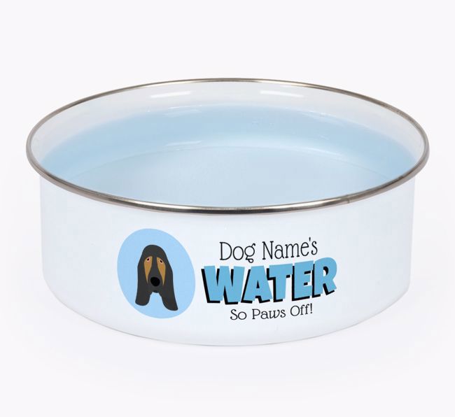 Water, Paws Off: Personalized {breedFullName} Enamel Dog Bowl